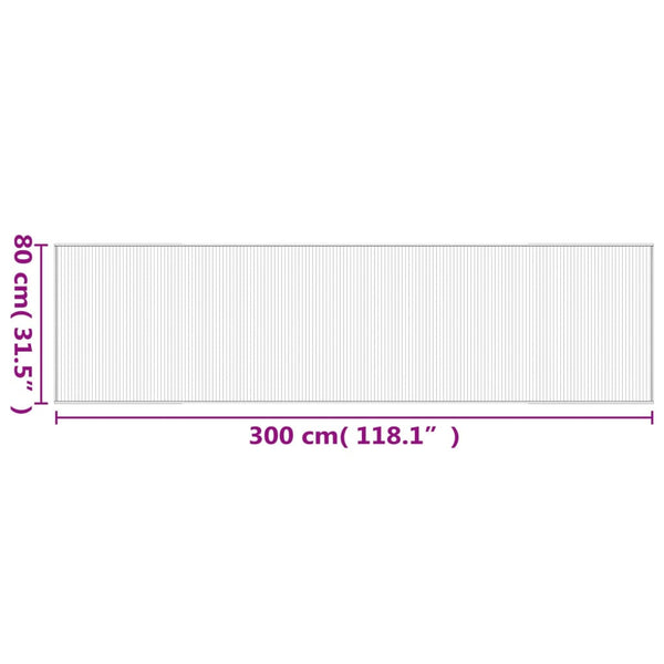 Grauer Bambus Teppich 80x300 cm