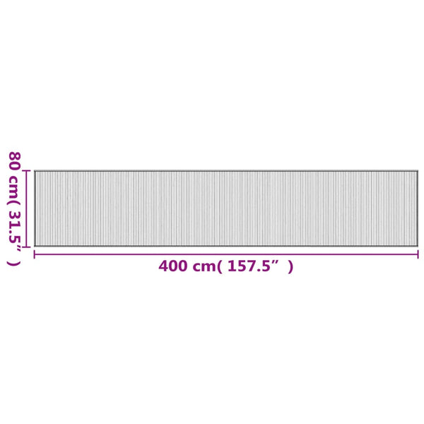 Schwarzer Bambus Teppich 80x400 cm