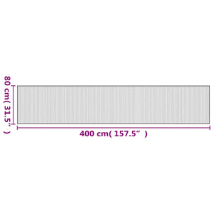 Rechteckiger Bambus Teppich Braun 80x400 cm