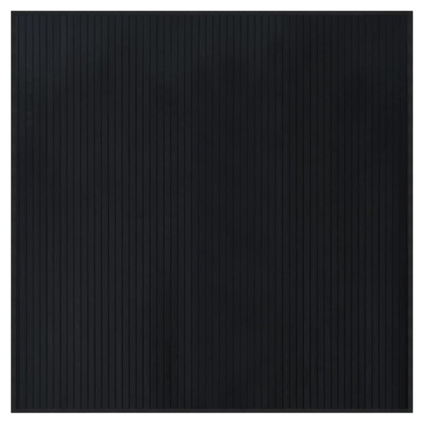 Quadratischer Bambus Teppich Schwarz 100x100 cm