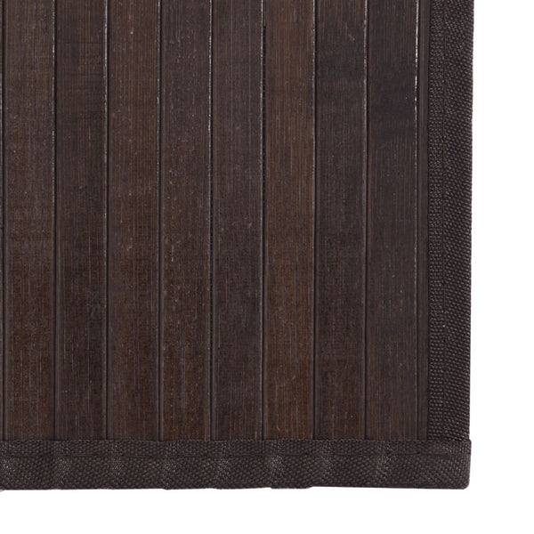 vidaXL Square Rug Dark Brown 100x100 cm Bamboo