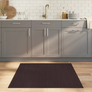 vidaXL Square Rug Dark Brown 100x100 cm Bamboo