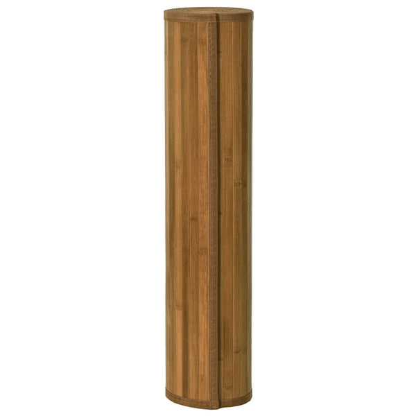 Rechteckiger Teppich Braun 100x300 cm Bambus