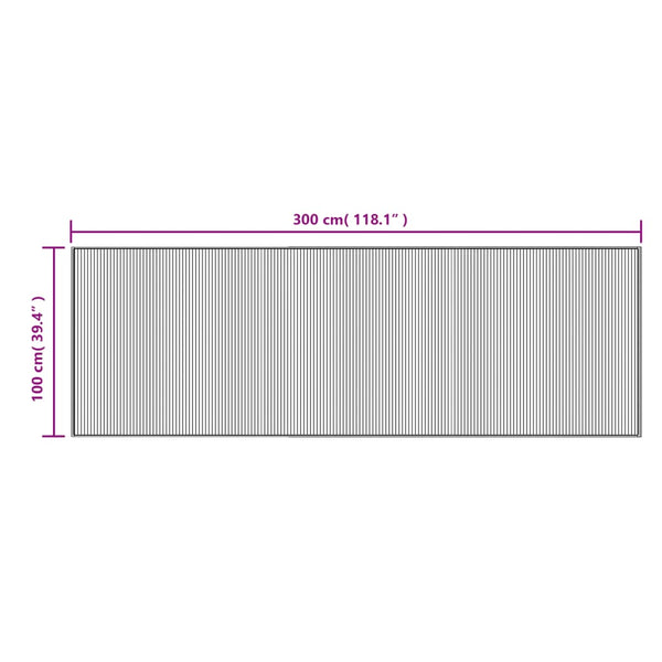 Dunkelbrauner Bambus Teppich 100x300 cm