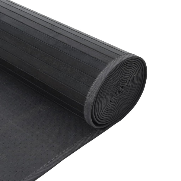 Grauer Bambus Teppich 100x400 cm