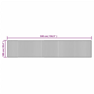 Schwarzer Bambus Teppich 100x500 cm