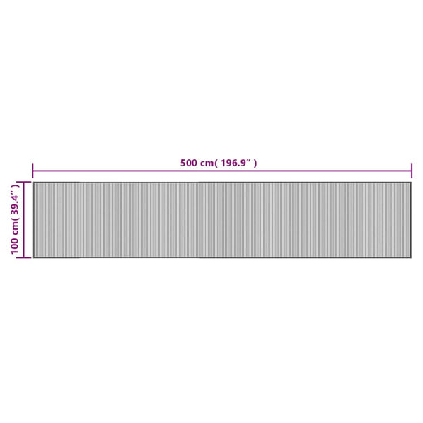 Grauer Bambus Teppich 100x500 cm