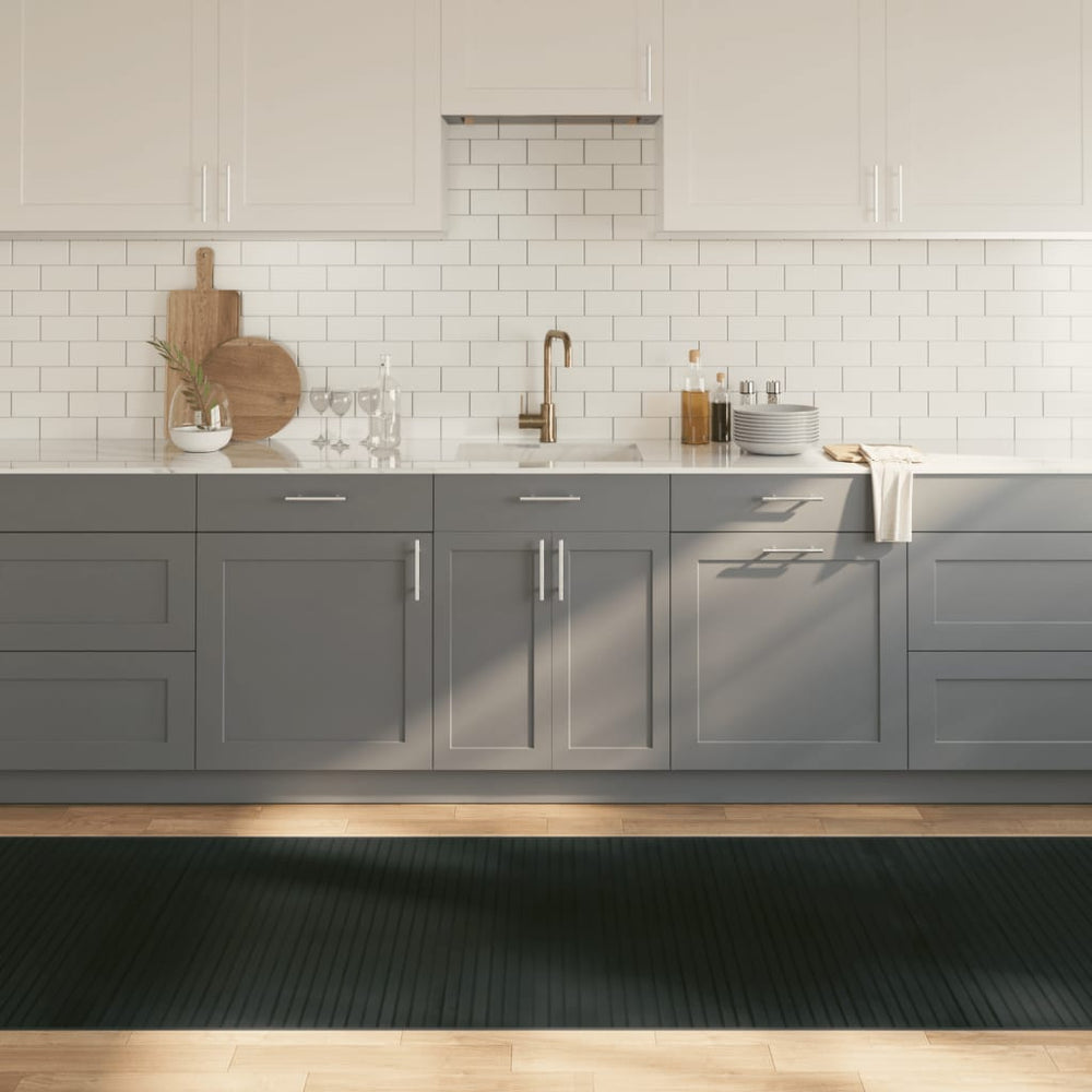 vidaXL Rectangular Grey Rug 100x1000 cm Bamboo