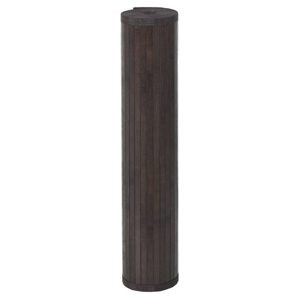 vidaXL Rectangular Dark Brown Carpet 100x1000 cm Bamboo