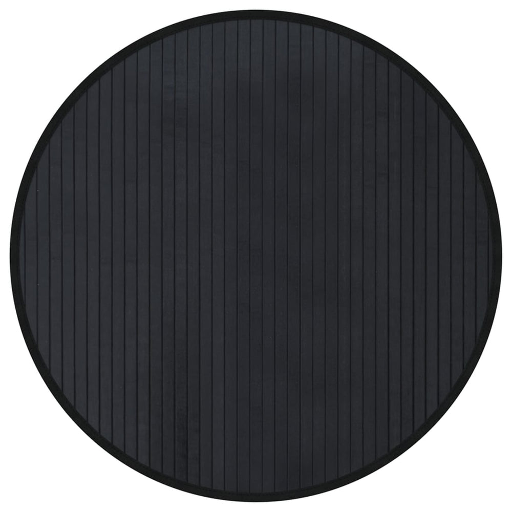 vidaXL Round Rug Black 60 cm Bamboo