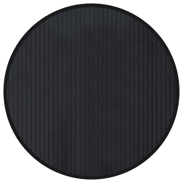 vidaXL Round Rug Black 60 cm Bamboo