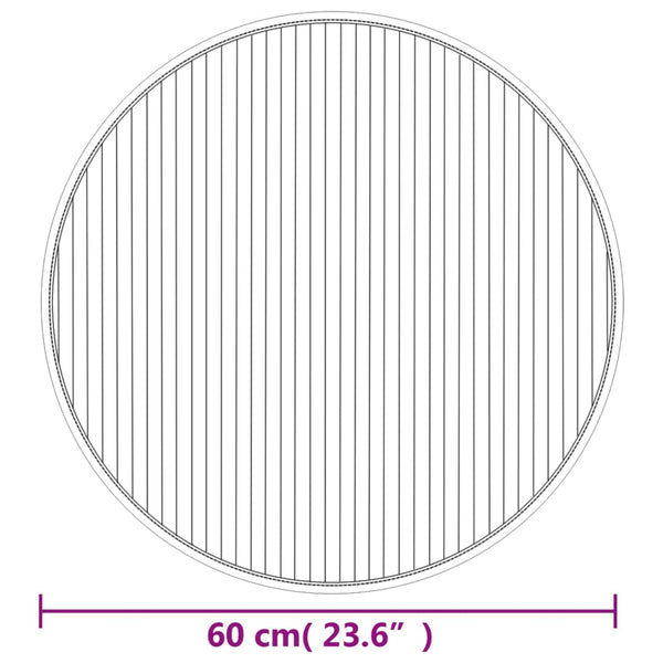 vidaXL Round Rug Black 60 cm Bamboo