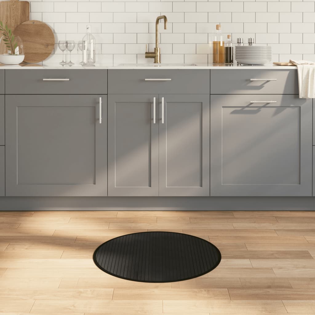 vidaXL Round Rug Black 60 cm Bamboo