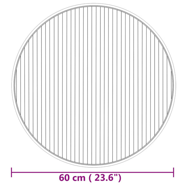 vidaXL Round Rug Natural 60 cm Bamboo