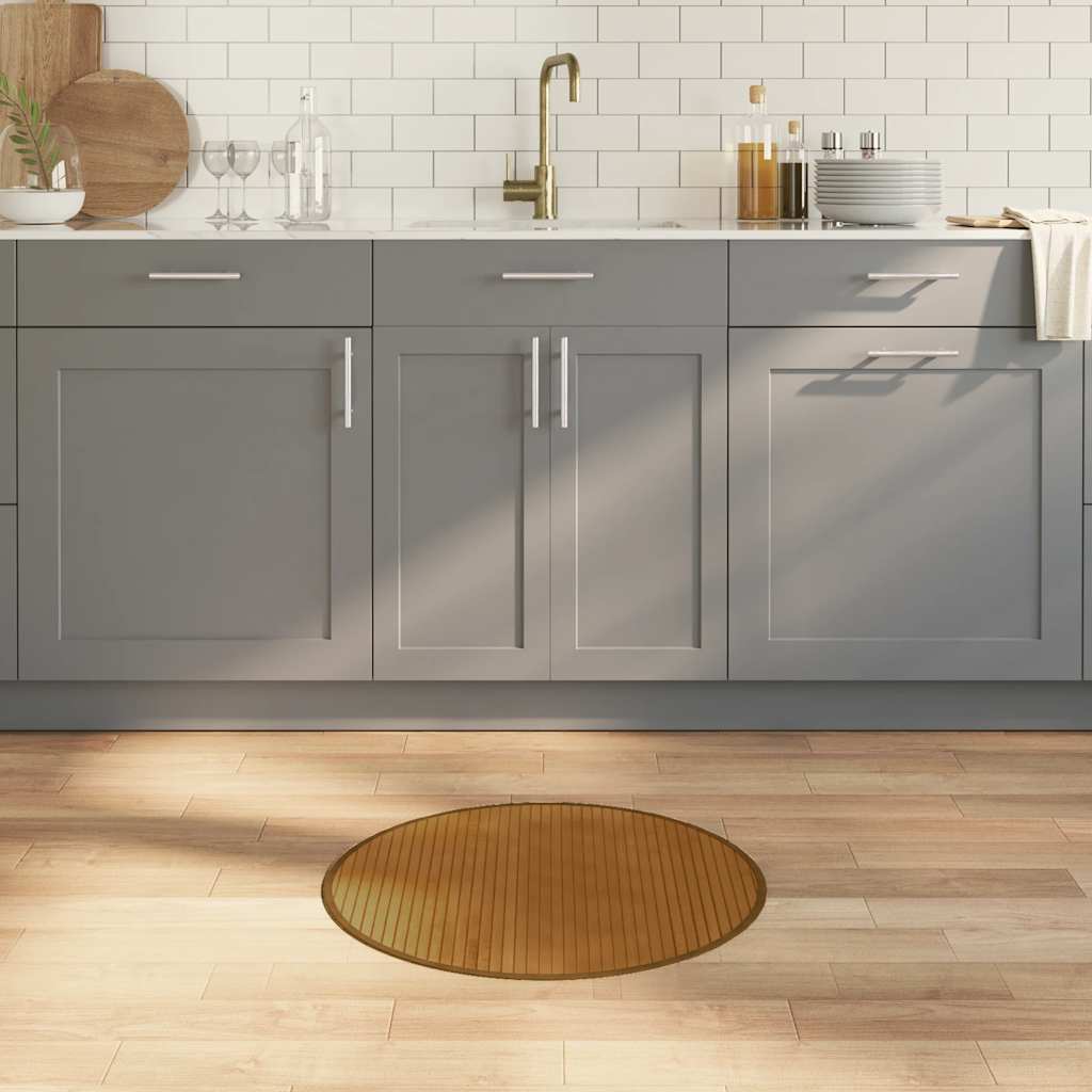 vidaXL Round Rug Brown 60 cm Bamboo