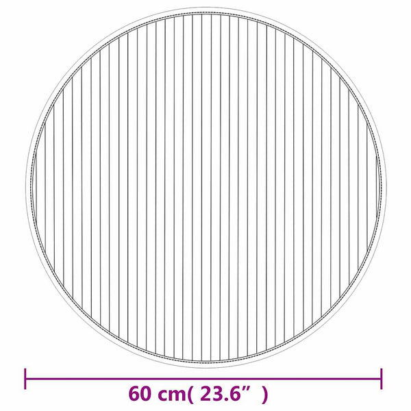 vidaXL Round Rug Light Natural 60 cm Bamboo