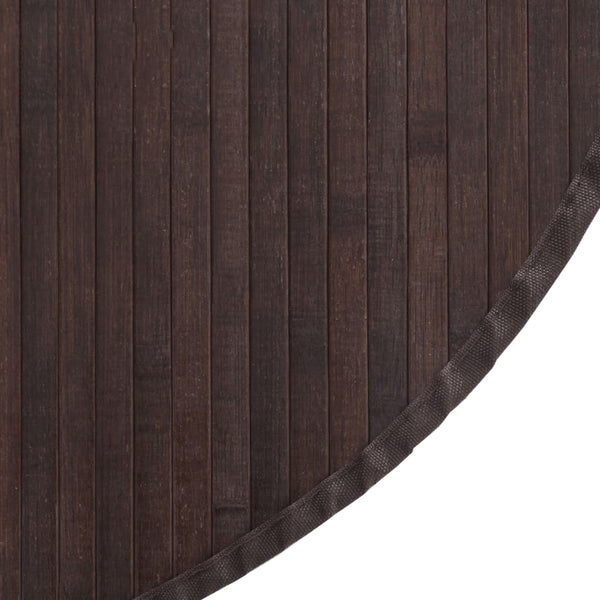 vidaXL Round Rug Dark Brown 60 cm Bamboo