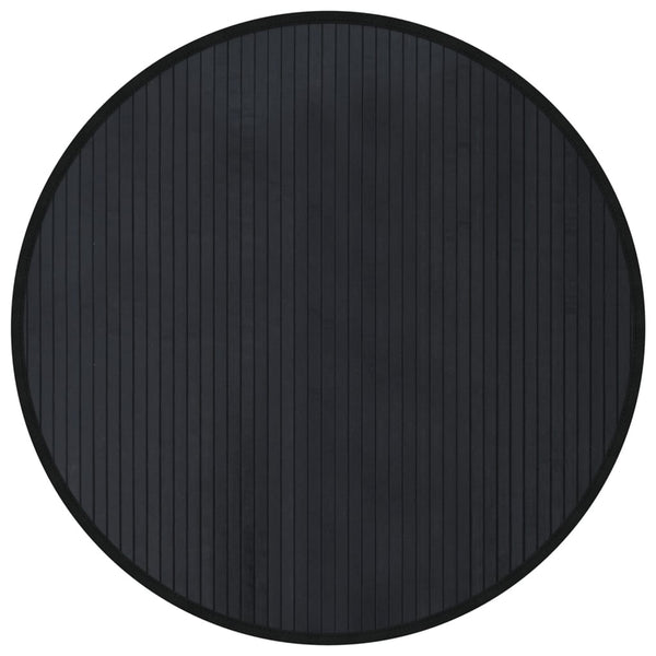 vidaXL Round Rug Black 80 cm Bamboo