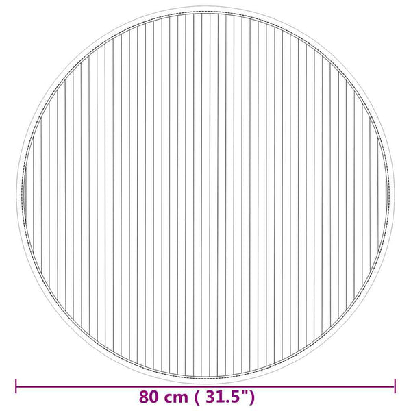 vidaXL Rug Round Natural 80 cm Bamboo