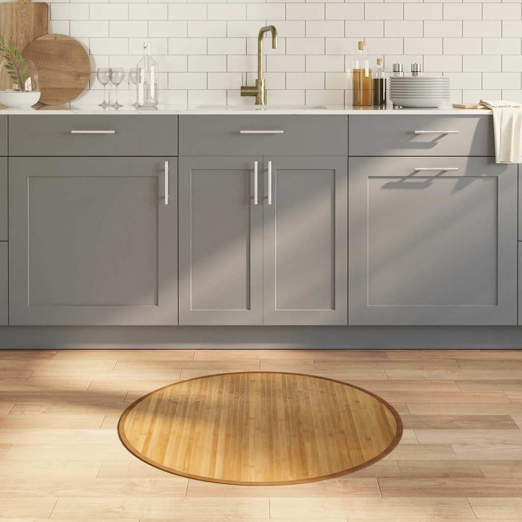 vidaXL Rug Round Natural 80 cm Bamboo