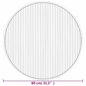 vidaXL Round Rug Brown 80 cm Bamboo