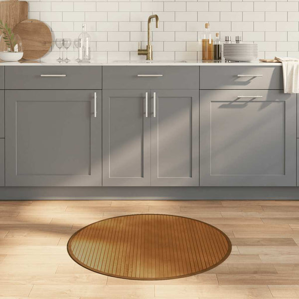 vidaXL Round Rug Brown 80 cm Bamboo