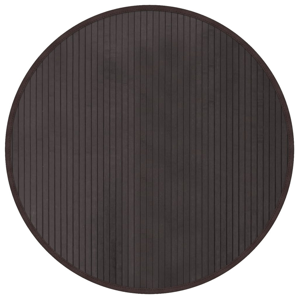 vidaXL Round Rug Dark Brown 80 cm Bamboo