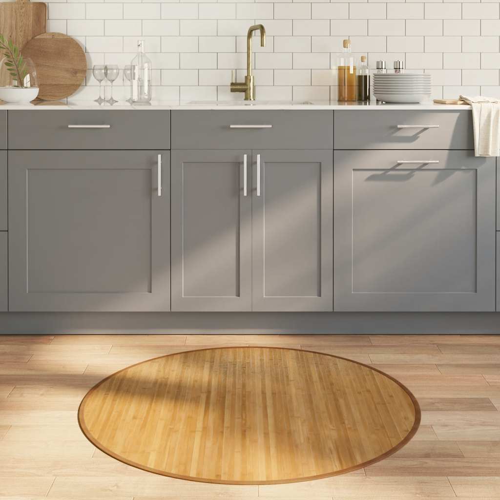 vidaXL Round Rug Natural 100 cm Bamboo