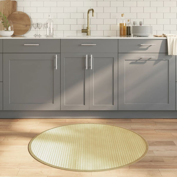 vidaXL Round Rug Light Natural 100 cm Bamboo