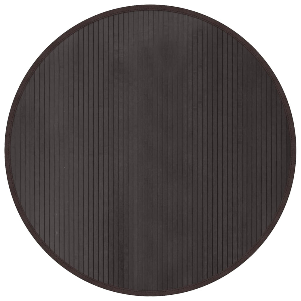 vidaXL Round Rug Dark Brown 100 cm Bamboo