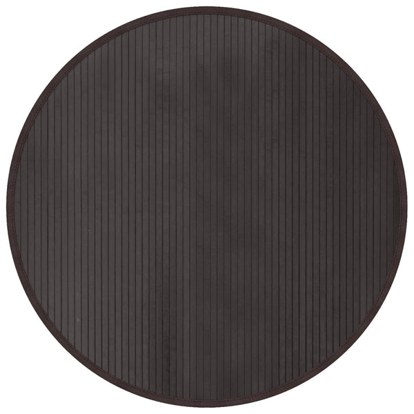 vidaXL Round Rug Dark Brown 100 cm Bamboo