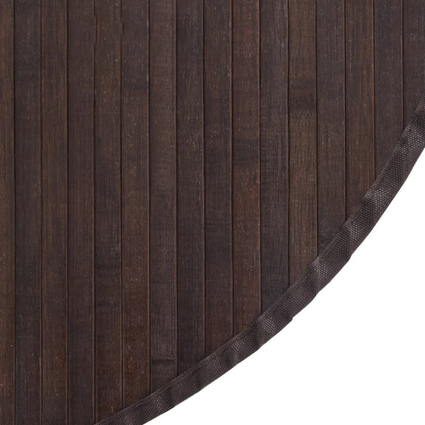 vidaXL Round Rug Dark Brown 100 cm Bamboo