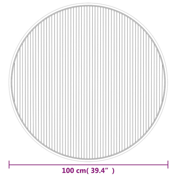 vidaXL Round Rug Dark Brown 100 cm Bamboo