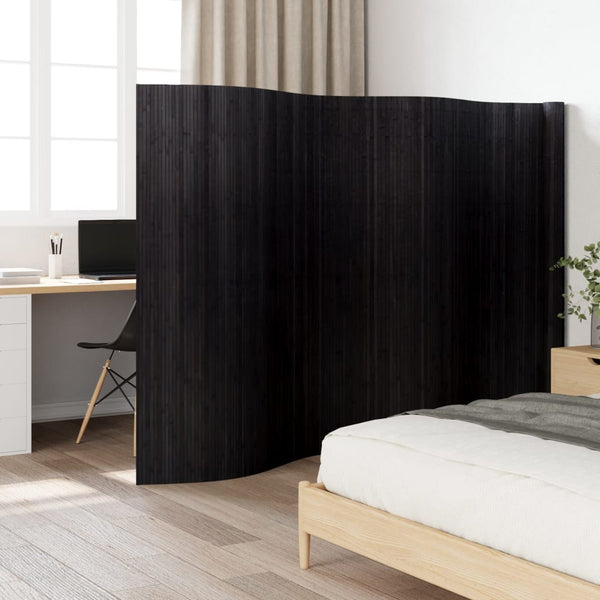 vidaXL Room Divider Black Width 600 cm Height 165 cm Bamboo