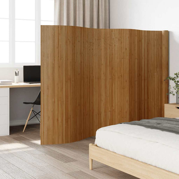 vidaXL Room Divider Brown Width 600 cm Height 165 cm Bamboo