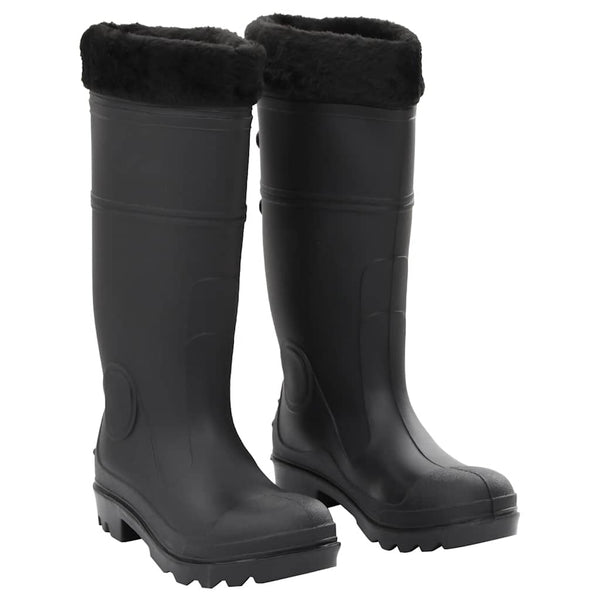 vidaXL Wellington Boots with Removable Lining Black Size 38 PVC