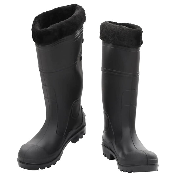 vidaXL Wellington Boots with Removable Lining Black Size 38 PVC