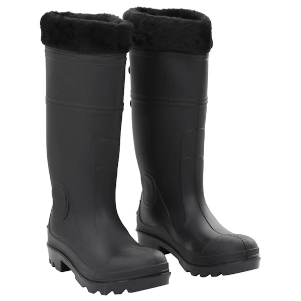vidaXL Wellington Boots with Removable Lining Black Size 39 PVC