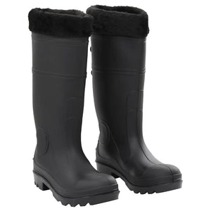 vidaXL Rubber Boots with Removable Lining Black Size 40 PVC
