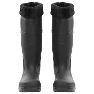 vidaXL Rubber Boots with Removable Lining Black Size 40 PVC