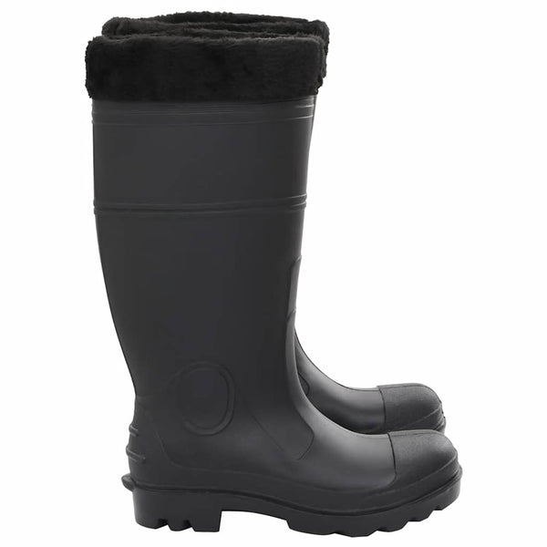 vidaXL Rubber Boots with Removable Lining Black Size 40 PVC