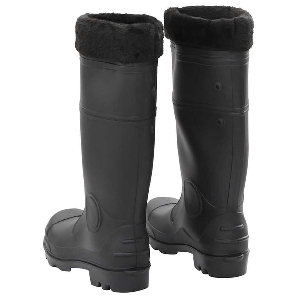vidaXL Rubber Boots with Removable Lining Black Size 40 PVC