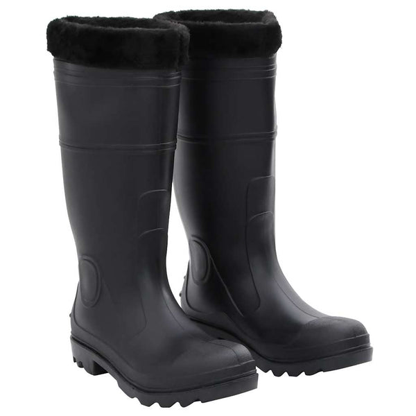 vidaXL Wellington Boots with Removable Lining Black Size 41 PVC