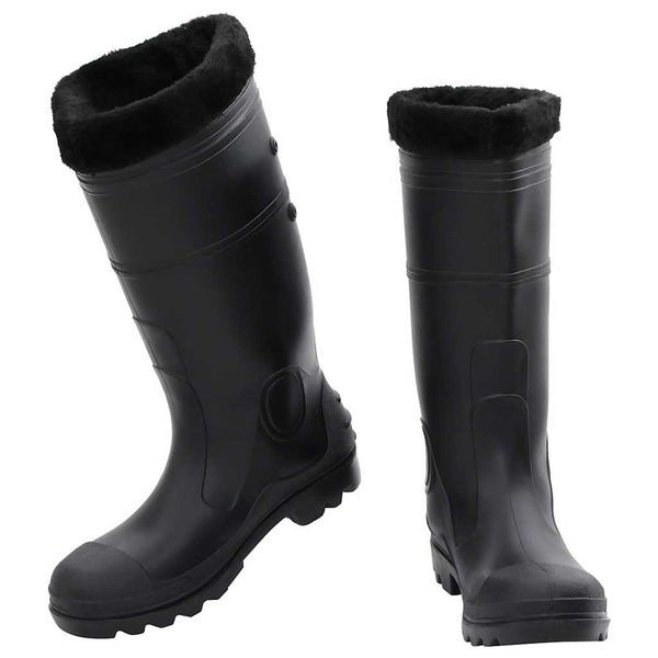 vidaXL Wellington Boots with Removable Lining Black Size 41 PVC