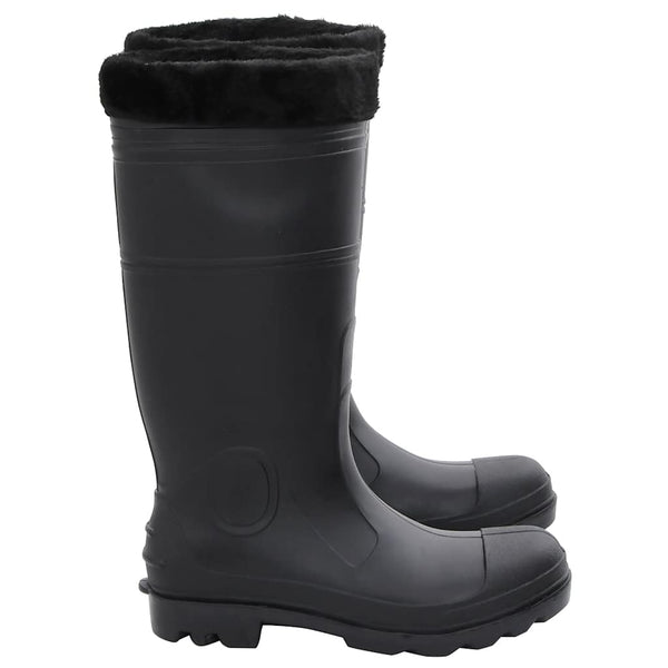 vidaXL Wellington Boots with Removable Lining Black Size 41 PVC