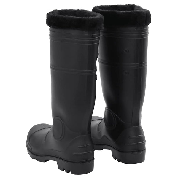 vidaXL Wellington Boots with Removable Lining Black Size 41 PVC