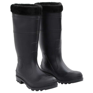 vidaXL Rubber Boots with Removable Lining Black Size 42 PVC