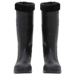 vidaXL Rubber Boots with Removable Lining Black Size 42 PVC