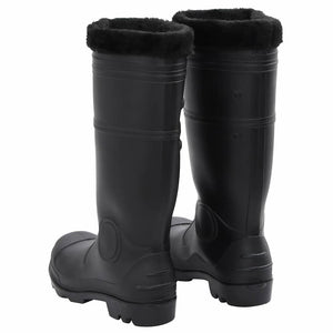 vidaXL Rubber Boots with Removable Lining Black Size 42 PVC