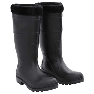 vidaXL Rubber Boots with Removable Lining Black Size 43 PVC